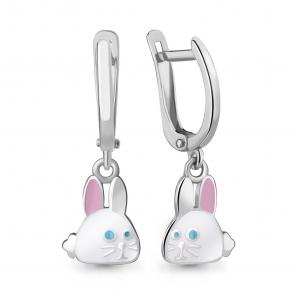 Серебряные серьги AQUAMARINE с эмалью А34186 фото