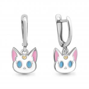 Серебряные серьги AQUAMARINE с эмалью А34187 фото