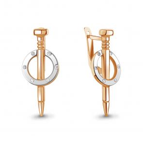 Серьги из золочёного серебра AQUAMARINE А34217-пк фото