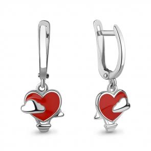 Серебряные серьги AQUAMARINE с эмалью А34353 фото