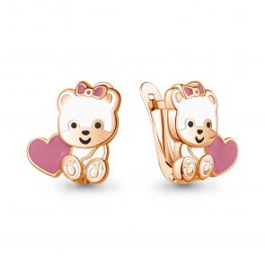 Серьги из золочёного серебра AQUAMARINE с эмалью А34375-п фото