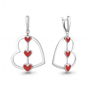 Серебряные серьги AQUAMARINE с эмалью А34382 фото