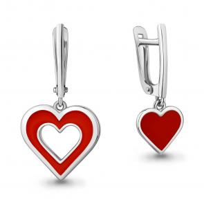 Серебряные серьги AQUAMARINE с эмалью А34405 фото