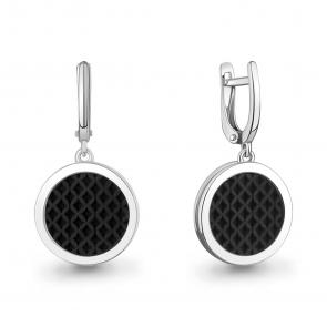 Серебряные серьги AQUAMARINE с деревом Граб А34426 фото