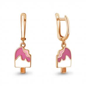 Серьги из золочёного серебра AQUAMARINE с эмалью А34501-п фото