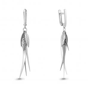 Серебряные серьги AQUAMARINE А34542 фото