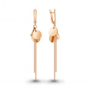 Серьги из золочёного серебра AQUAMARINE А34543-п фото