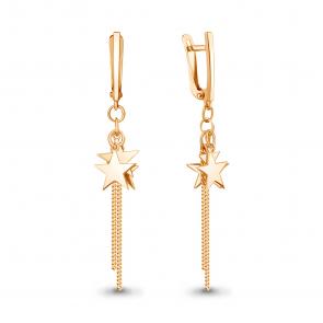 Серьги из золочёного серебра AQUAMARINE А34562-п фото