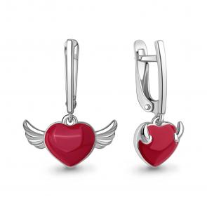 Серебряные серьги AQUAMARINE с эмалью А34583 фото