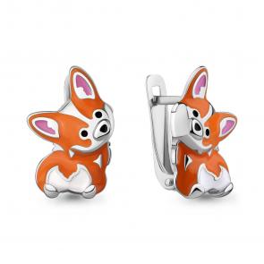 Серебряные серьги AQUAMARINE с эмалью А34748 фото