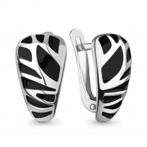 Серебряные серьги AQUAMARINE с эмалью А34830 фото