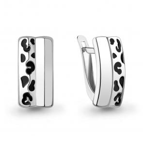 Серебряные серьги AQUAMARINE с эмалью А34837 фото