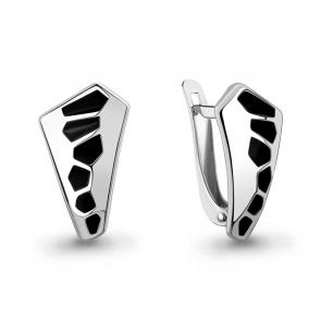 Серебряные серьги AQUAMARINE с эмалью А34842 фото