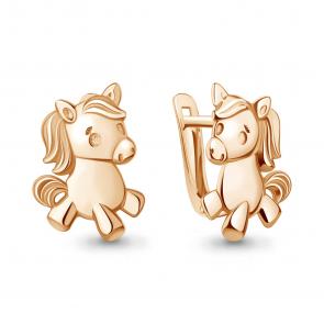 Серьги из золочёного серебра AQUAMARINE А34882-п фото