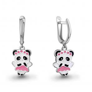 Серебряные серьги AQUAMARINE с эмалью А34925 фото