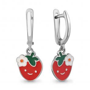 Серебряные серьги AQUAMARINE с эмалью А34929 фото