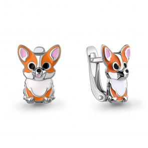 Серебряные серьги AQUAMARINE с эмалью А34948 фото