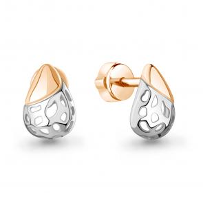 Серьги из золочёного серебра AQUAMARINE А34949-пк фото