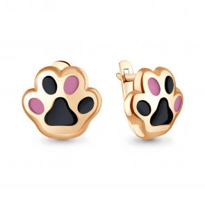 Серьги из золочёного серебра AQUAMARINE с эмалью А34958-п фото