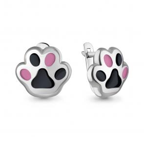 Серебряные серьги AQUAMARINE с эмалью А34958 фото