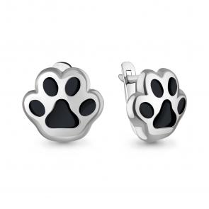 Серебряные серьги AQUAMARINE с эмалью А35060 фото