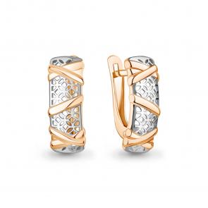 Серьги из золочёного серебра AQUAMARINE А35117-пк фото