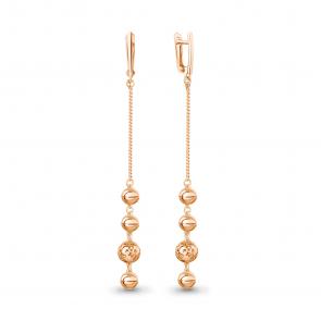 Серьги из золочёного серебра AQUAMARINE А35154-п фото