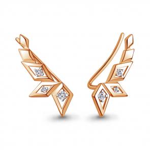 Серьги из золочёного серебра AQUAMARINE с фианитом А400023А-п фото