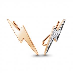 Серьги из золочёного серебра AQUAMARINE с фианитом А400157А-п фото