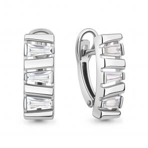 Серебряные серьги AQUAMARINE с фианитом А400171 фото