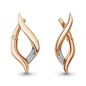 Серьги из золочёного серебра AQUAMARINE с фианитом А400179А-п фото