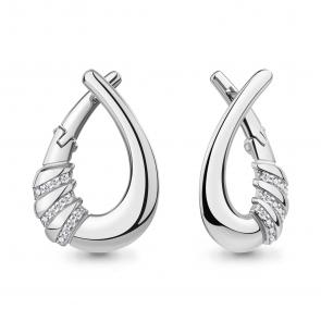 Серебряные серьги AQUAMARINE с фианитом А400183А фото