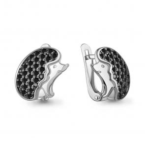 Серебряные серьги AQUAMARINE с ювелирным кристаллом А400507Ч фото