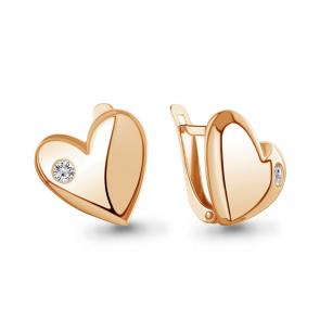 Серьги из золочёного серебра AQUAMARINE с фианитом А400512А-п фото