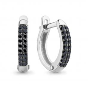 Серебряные серьги AQUAMARINE с ювелирным кристаллом А400530Ч фото