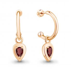 Серьги-трансформеры из золочёного серебра AQUAMARINE с гранатом А40055303-п фото