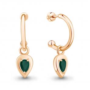 Серьги-трансформеры из золочёного серебра AQUAMARINE с агатом А40055309-п фото