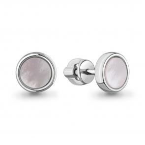 Серебряные серьги AQUAMARINE с перламутром А400561 фото