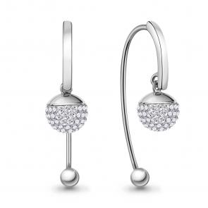 Серебряные серьги AQUAMARINE с ювелирным кристаллом А400564 фото