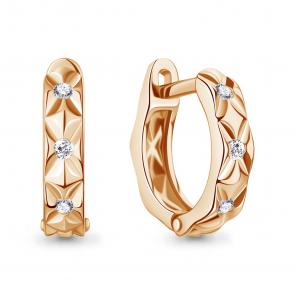 Серьги из золочёного серебра AQUAMARINE с фианитом А400581А-п фото