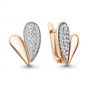 Серьги из золочёного серебра AQUAMARINE с фианитом А400816А-п фото