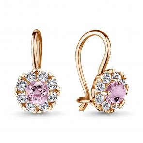 Серьги из золочёного серебра AQUAMARINE с фианитом А40965В-п фото