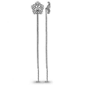 Серебряные серьги AQUAMARINE с фианитом А41034А фото