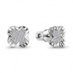 Серебряные серьги AQUAMARINE с фианитом А41651А фото