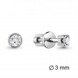 Серебряные серьги AQUAMARINE с фианитом А420241 фото