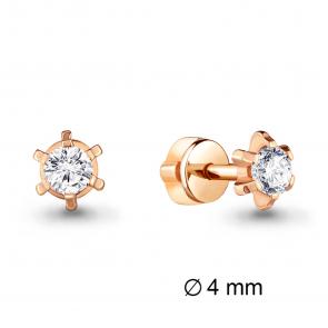 Серьги из золочёного серебра AQUAMARINE с фианитом А420871А-п фото