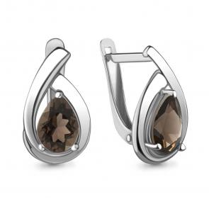 Серебряные серьги AQUAMARINE с кварцем А4241201 фото