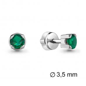 Серебряные серьги AQUAMARINE с гидротермальным изумрудом А42891Г фото