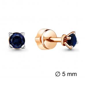 Серьги из золочёного серебра AQUAMARINE с гидротермальным сапфиром А42892Б-п фото