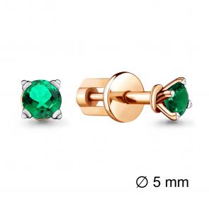 Серьги из золочёного серебра AQUAMARINE с гидротермальным изумрудом А42892Г-п фото